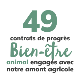 49 contrats de progrès Bien-être animal engagés avec notre amont agricole