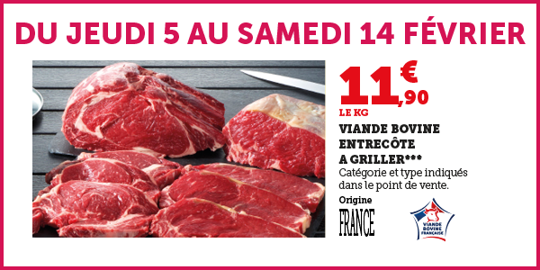 Offres du jeudi 5 au samedi 14 février sur la boucherie volaille