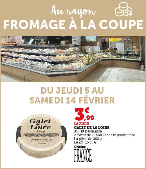 Promotion au rayon fromage à la coupe