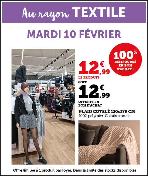 Promotion au rayon textile