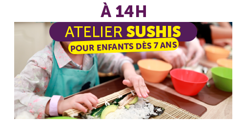 Atelier sushis pour enfants dès 7 ans