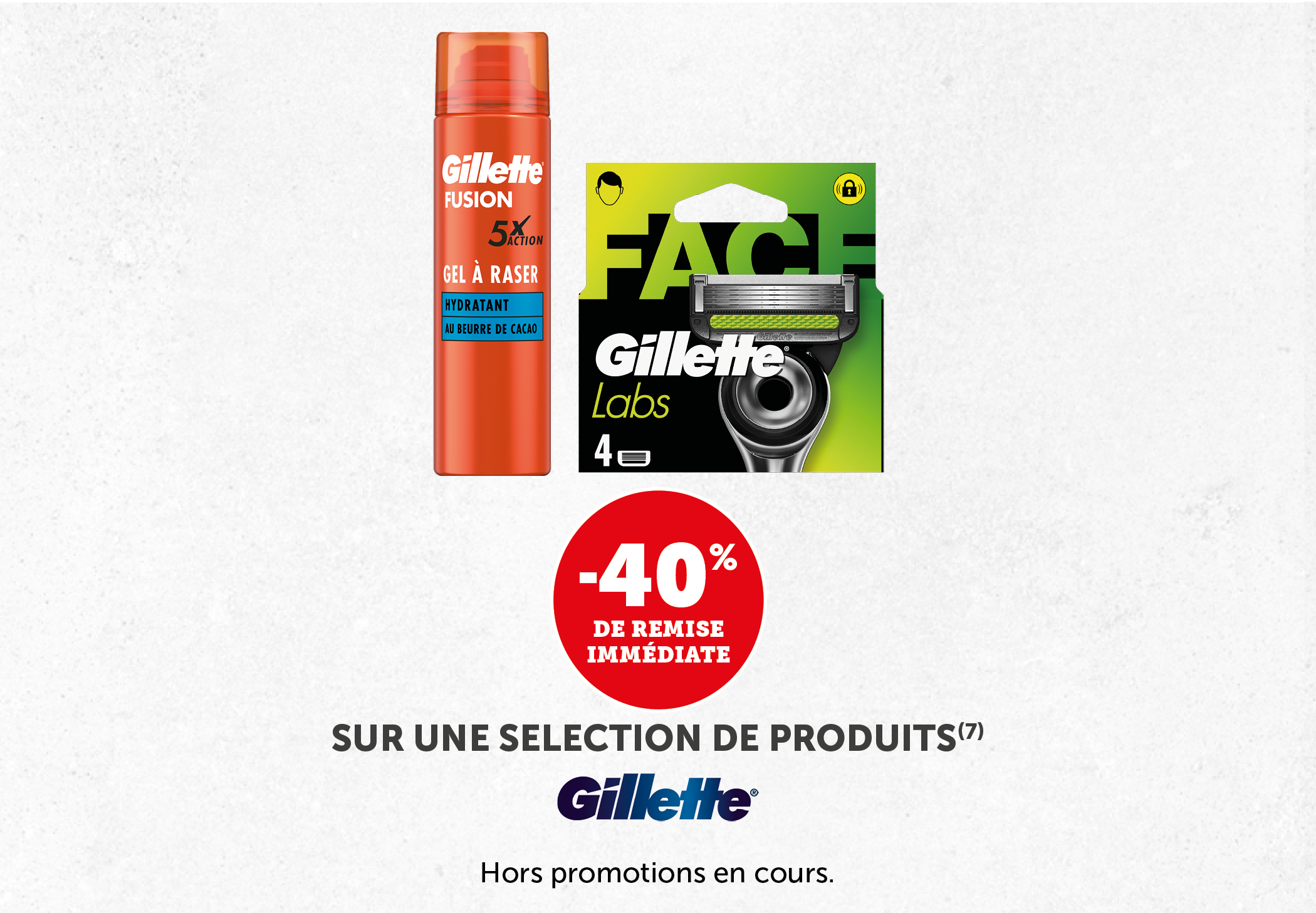 -40% sur une sélection de produits Gilette