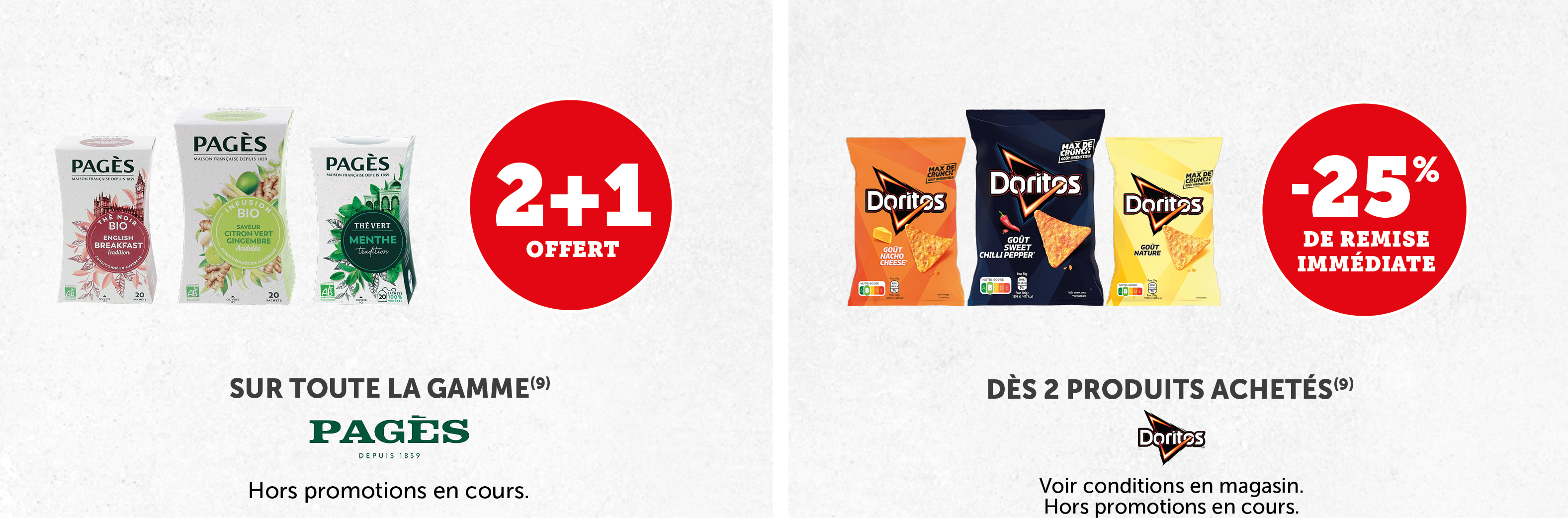 -30% sur une sélection de produits Pagès et doritos