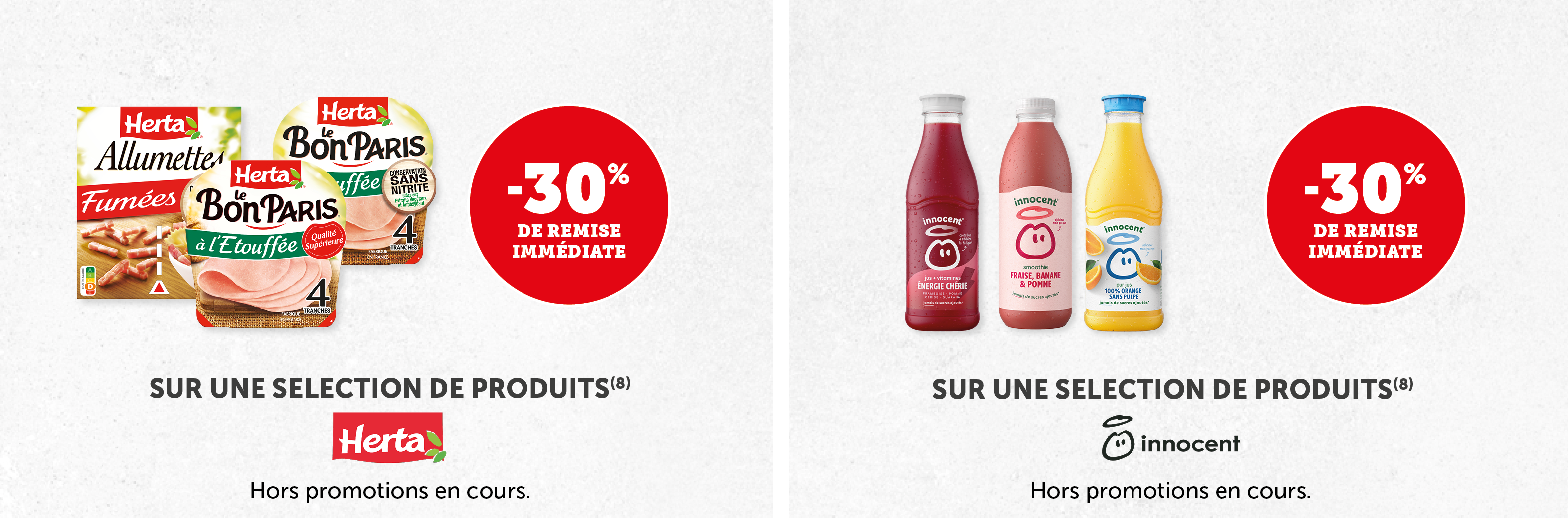 -30% sur une sélection de produits Herta et Innocent