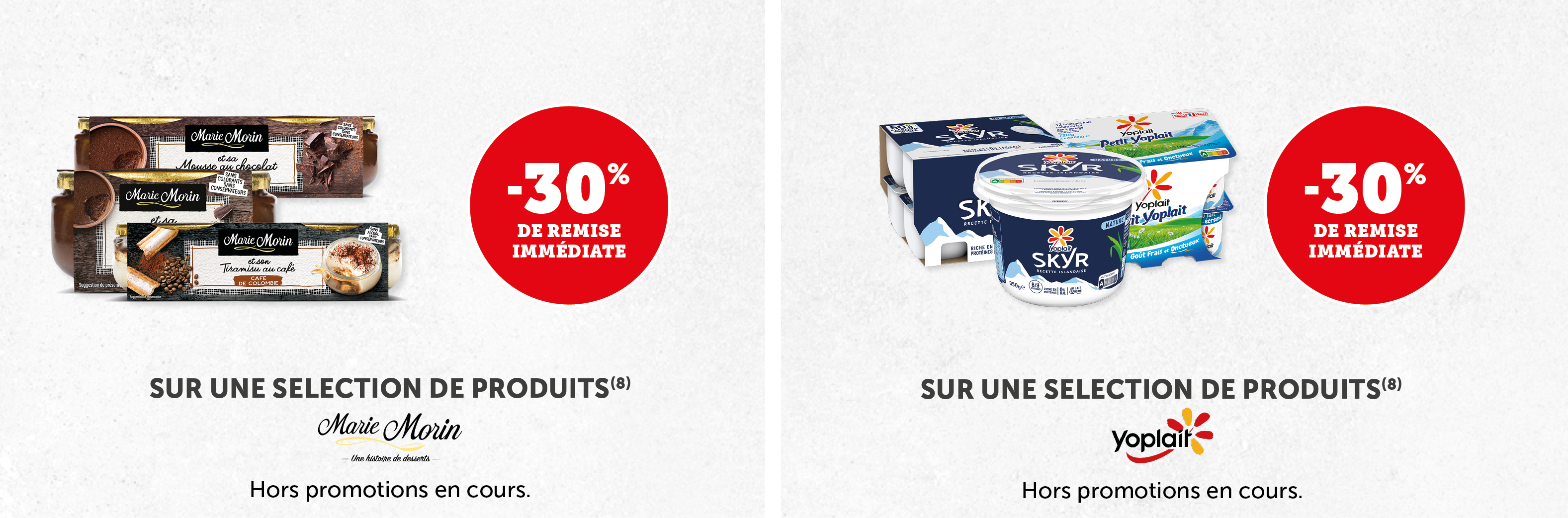 -30% sur une sélection de produits Marie Morin et Yoplait