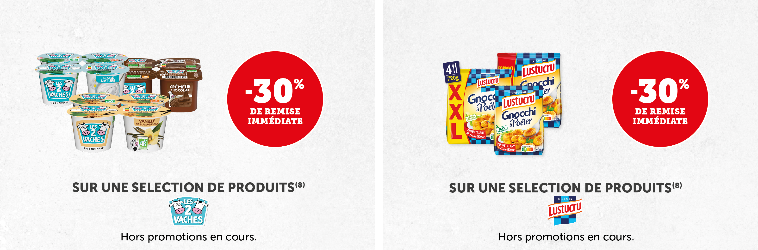 -30% sur une sélection de produits Les 2 Vaches et Lustucru