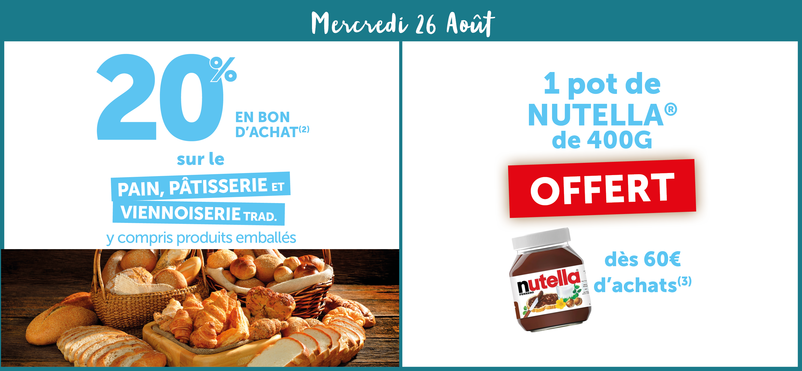 20% en bon d'achat sur le pain, pâtisserie et viennoiserie