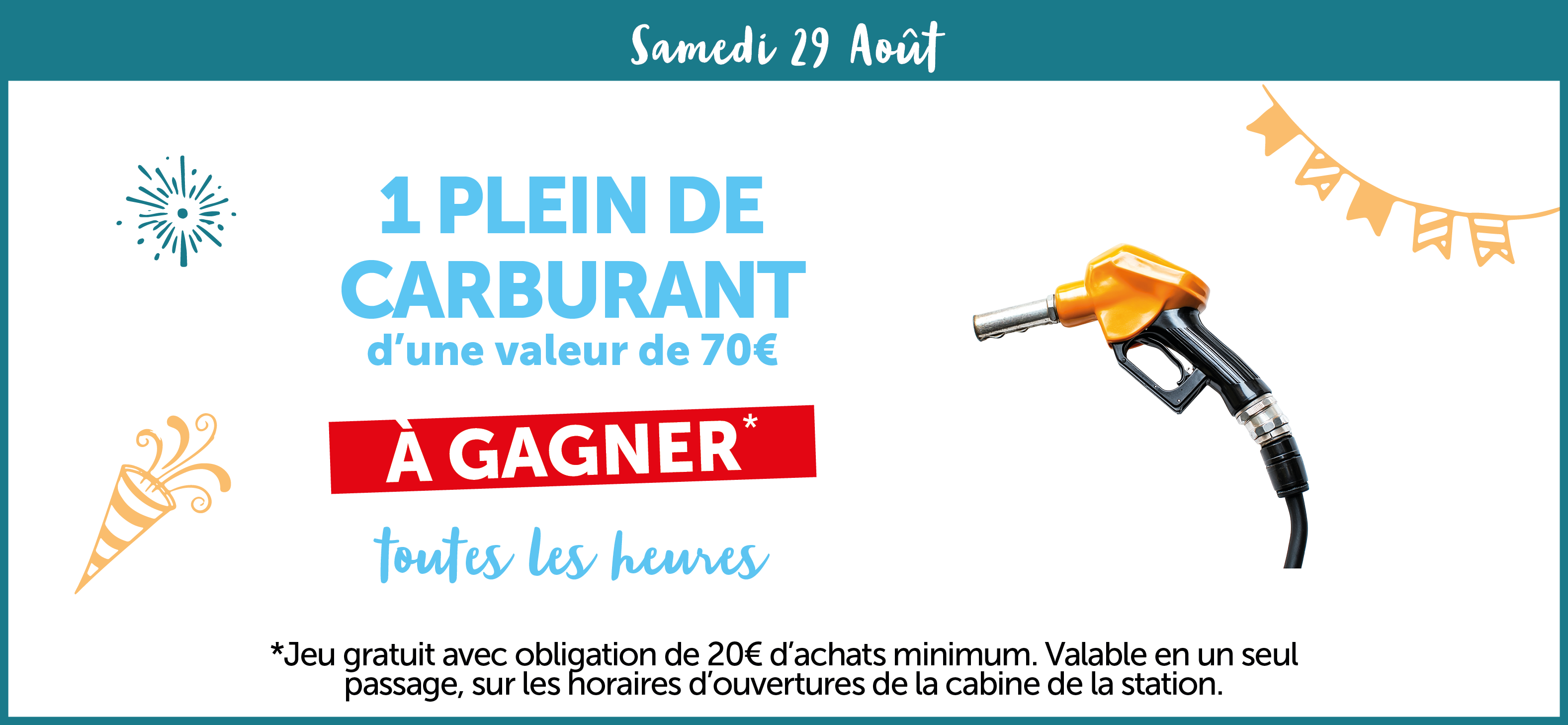 1 plein de carburant à gagner toutes les heures