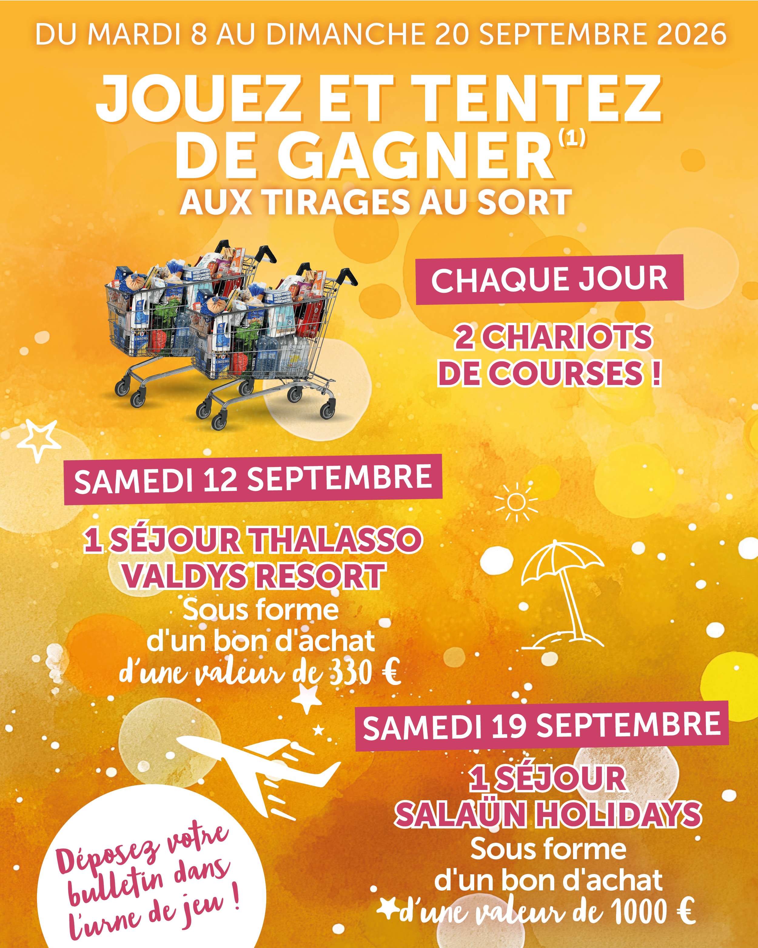 Jouez et tentez de gagner aux tirages au sort