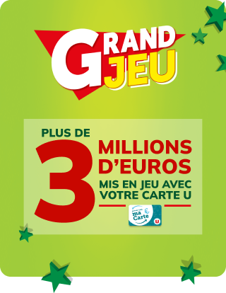 Grand Jeu : du 3 au 22 mars, plus de 3 millions d'euros Carte U sont mis en jeu !