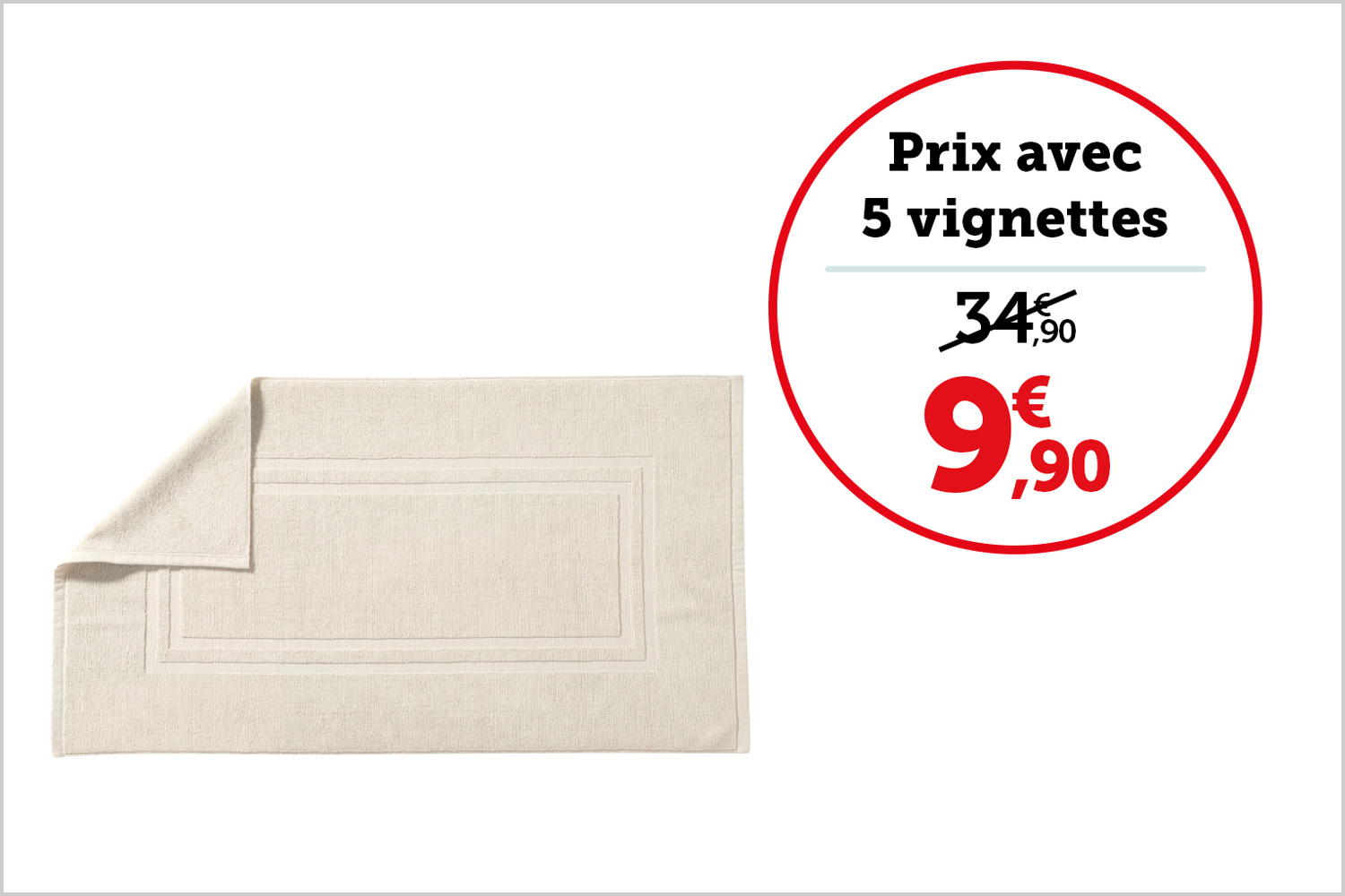 TAPIS DE BAIN 50 x 90 cm 100% coton | Crème 