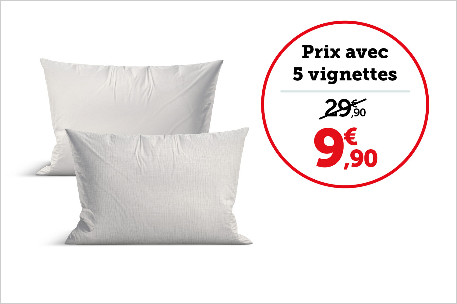 LOT DE 2 TAIES D’OREILLER "ENVOL" 50 x 70 cm