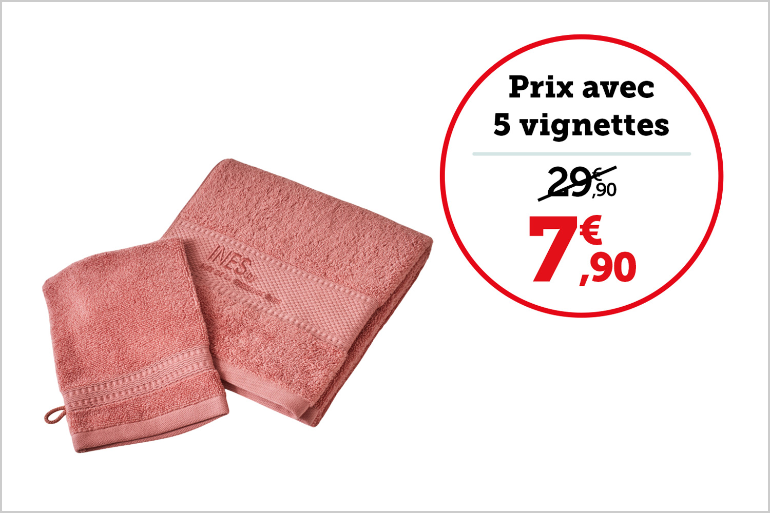 LOT 1 SERVIETTE 50 X 100 cm + 1 GANT 15 x 21 cm | Rouge