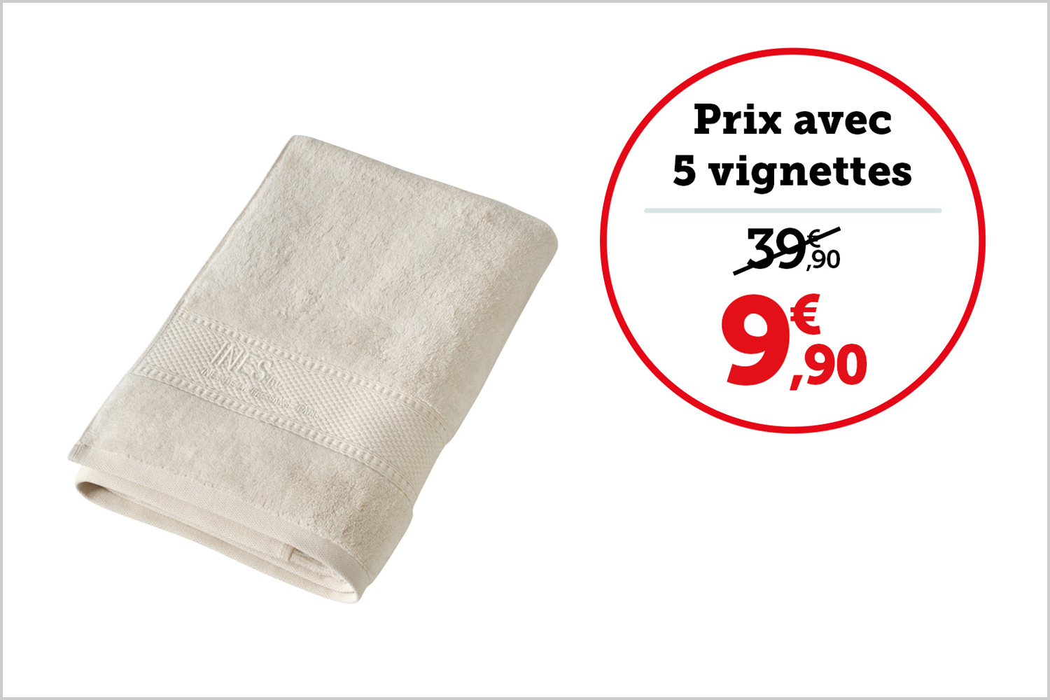 DRAP DE DOUCHE 70 x 140 cm | Crème