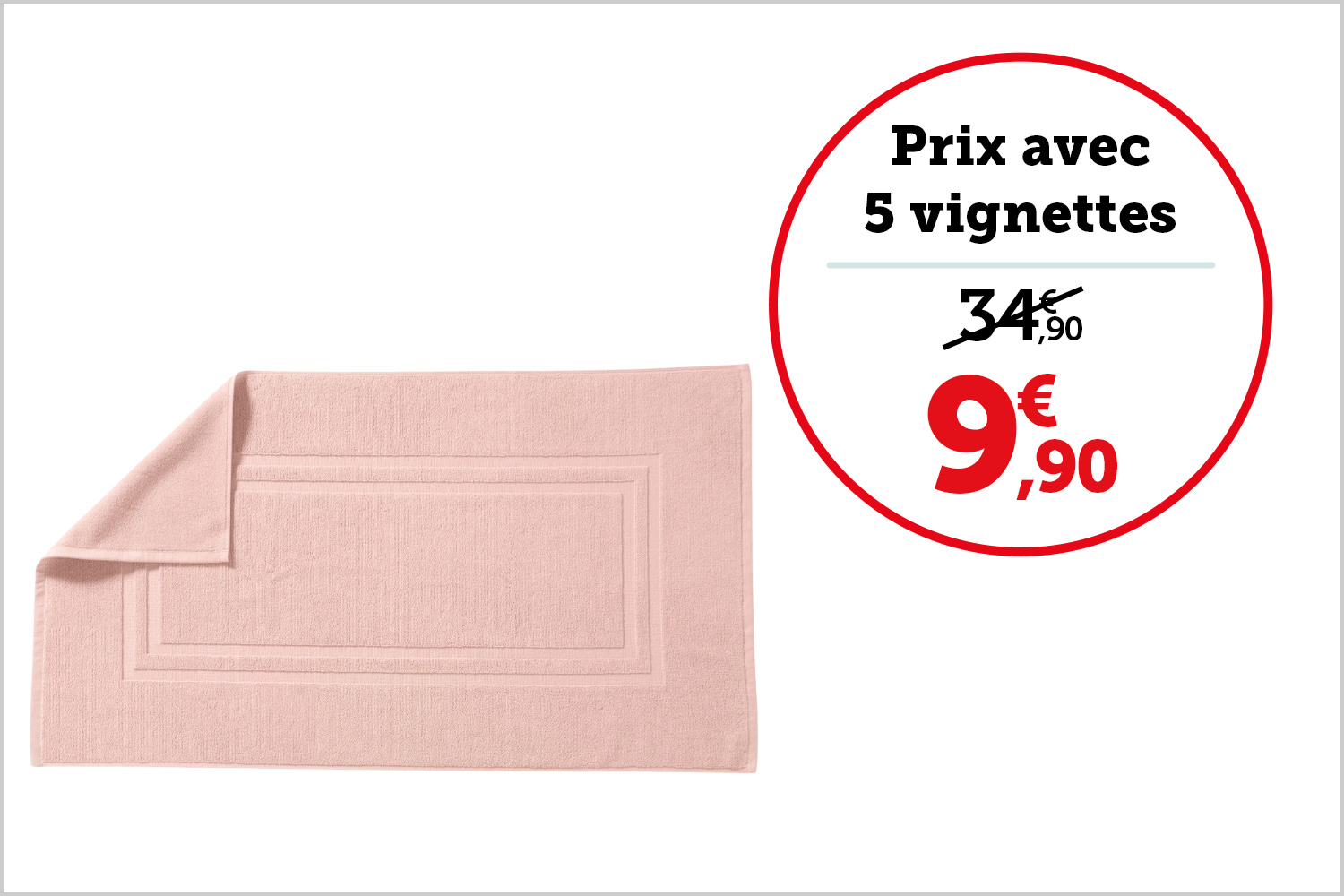 TAPIS DE BAIN 50 x 90 cm 100% coton | Rose