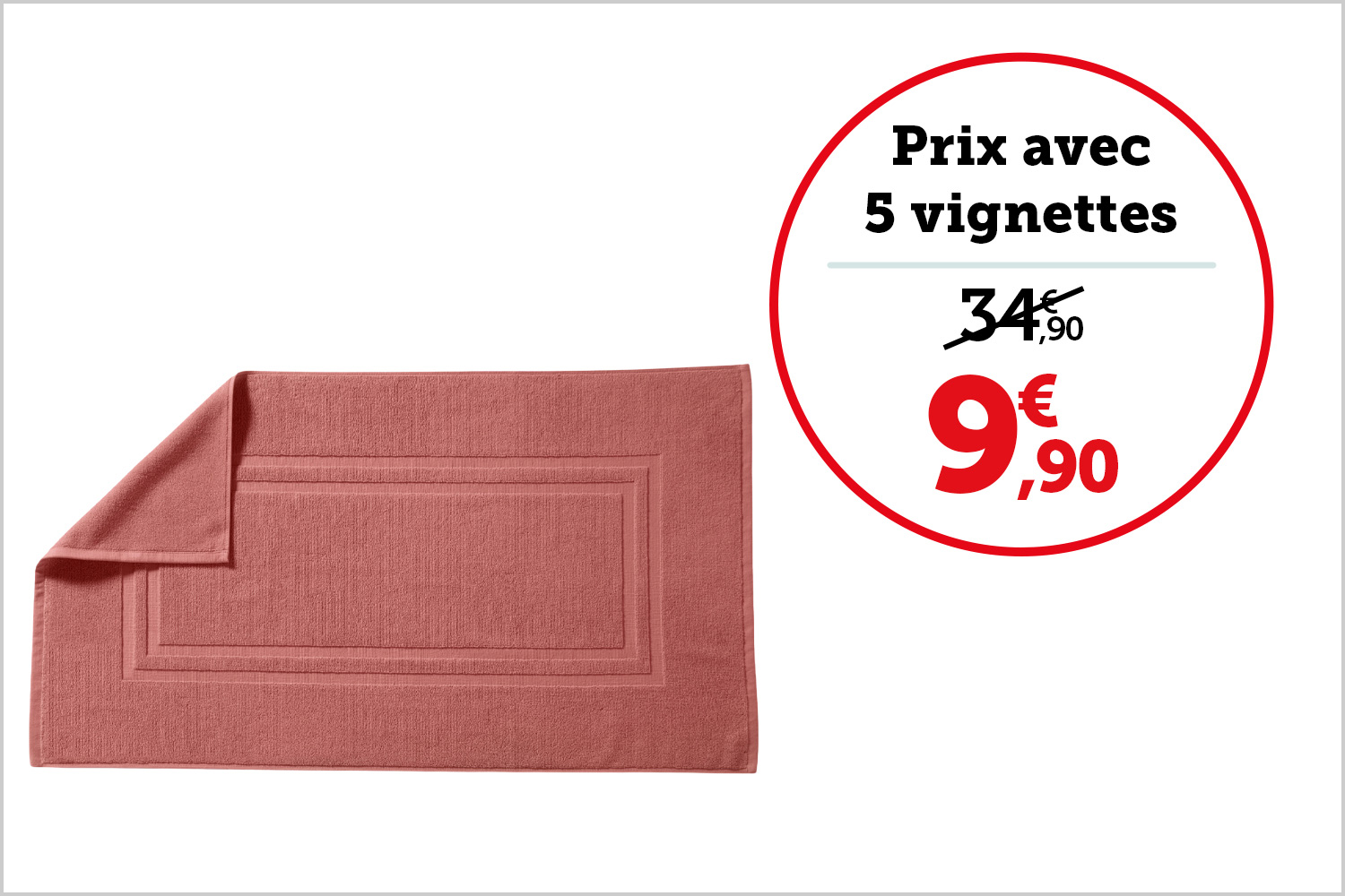 TAPIS DE BAIN 50 x 90 cm 100% coton | Rouge