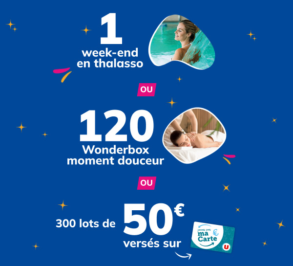 Weekend en Thalasso, Wonderbox douceur ou 50€ versés sur votre carte U