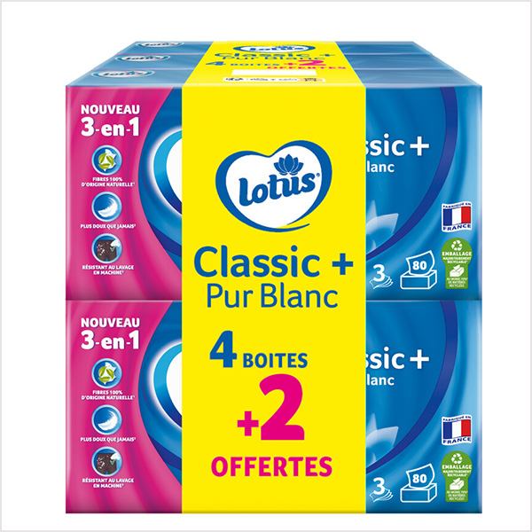MOUCHOIRS LOTUS Classic+ ou confort +