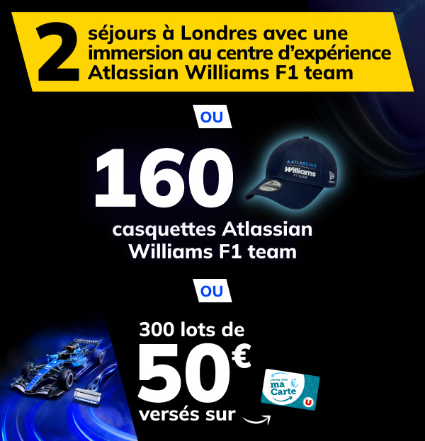 Séjour à Londres ou casquette ou 50€ versés sur votre Carte U