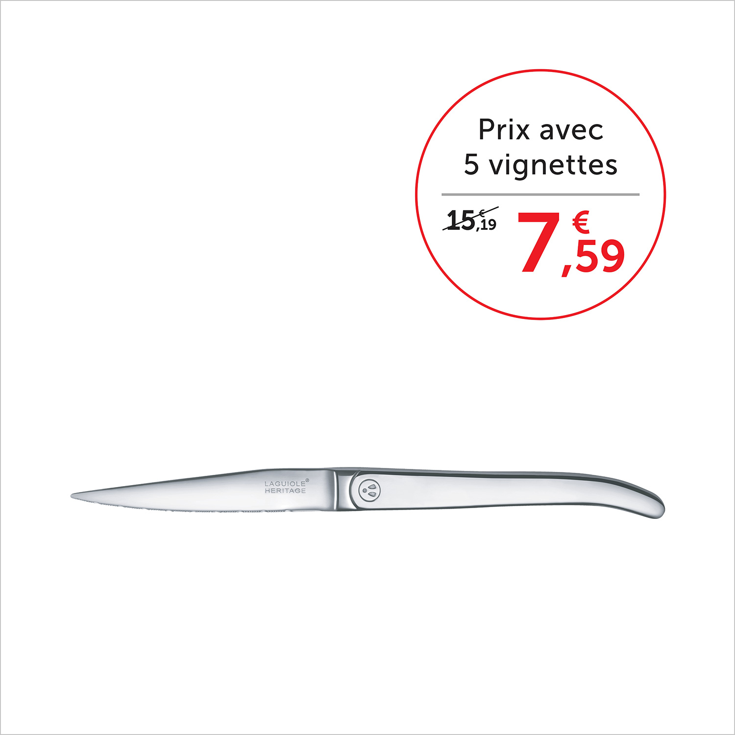 Prix avec 5 vignettes 7,59€, sans vignette 15,19€