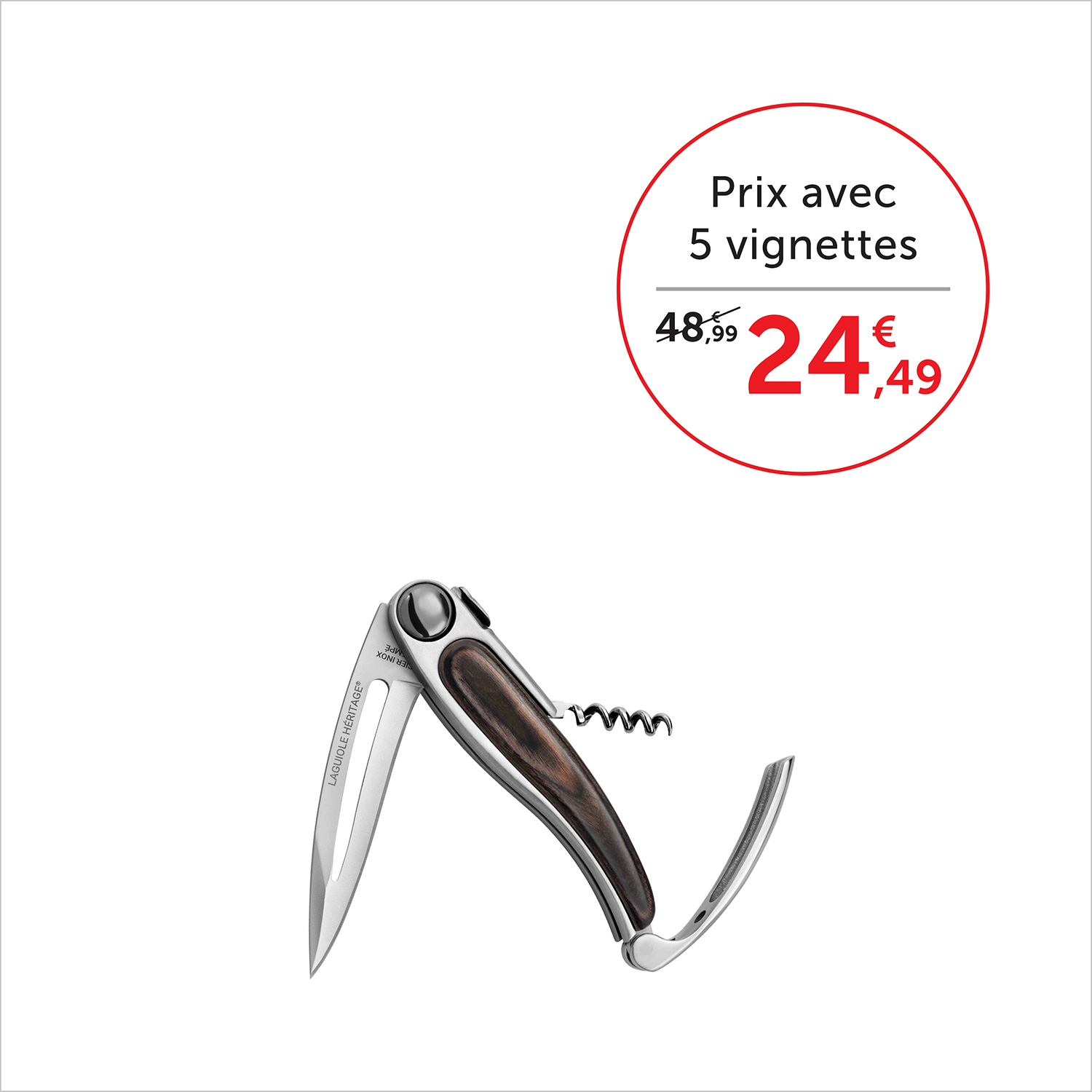 Prix avec 5 vignettes 24,49€, sans vignettes 48,99€