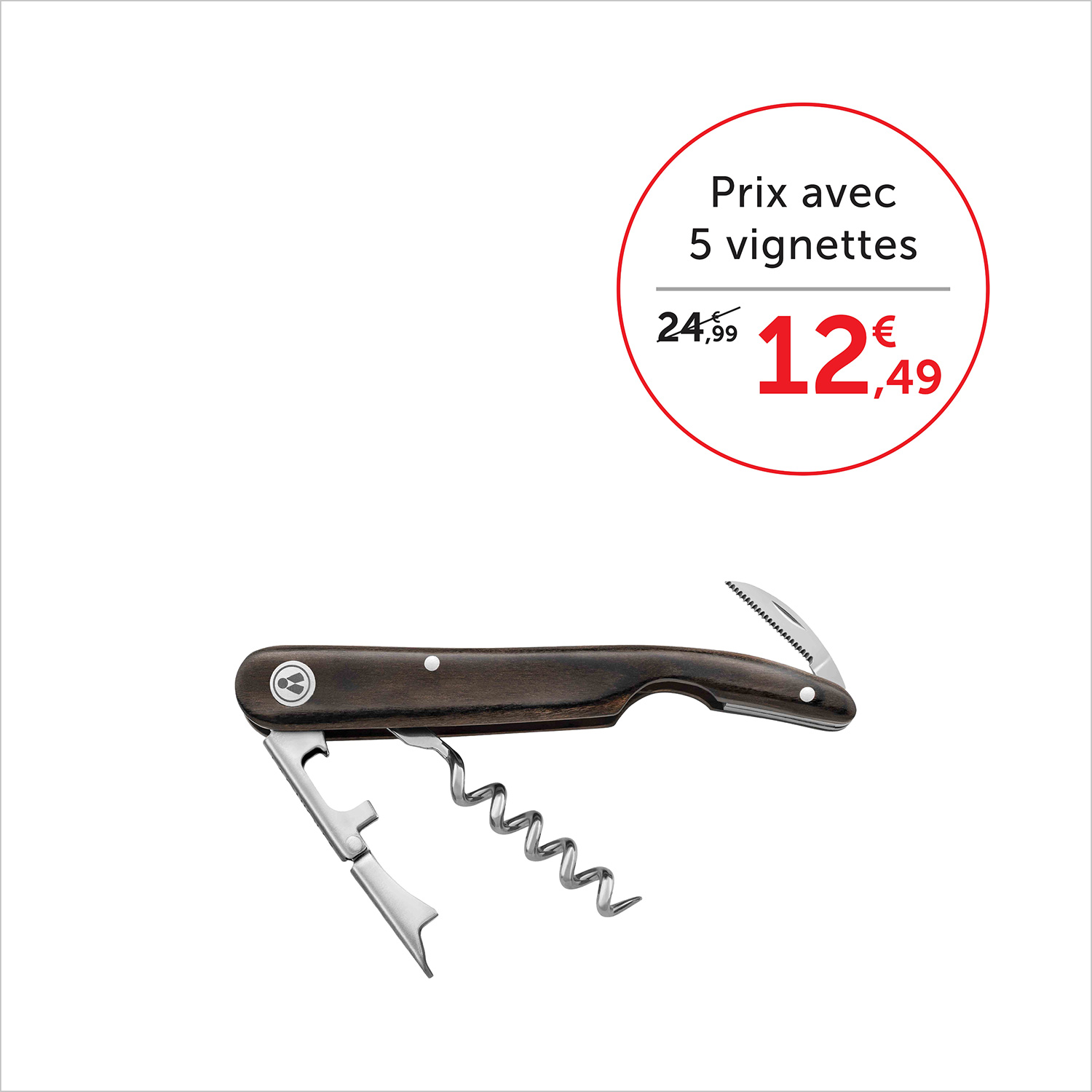 Prix avec 5 vignettes 12,49€, sans vignettes 24,99€