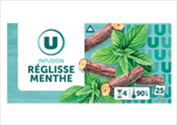 INFUSION REGLISSE MENTHE U La boîte de 25 sachets (soit 37,5 g)