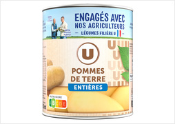 POMMES DE TERRE ENTIERES U La boîte de 800 g