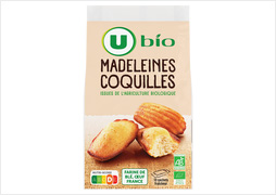 MADELEINES COQUILLES U BIO  Le sachet de 250G