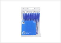 Stylo bille U pointe moyenne bleu x10