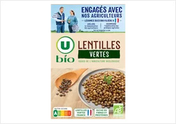LENTILLES VERTES U BIO  Le paquet de 500G