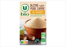 SUCRE BLOND PURE CANNE EN POUDRE U BIO Le paquet de 500G