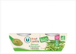 POTS  PETIT POIS & HARICOT VERT 4/6MOIS U TOUT PETITS BIO  2X120G