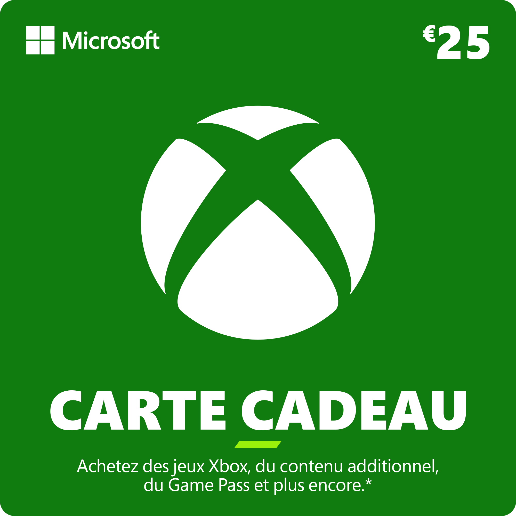 Carte cadeau Xbox 25 €