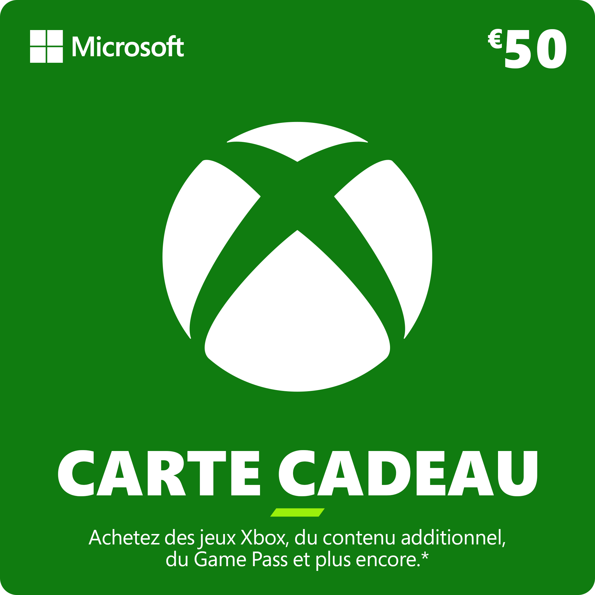 Carte cadeau Xbox 50 €