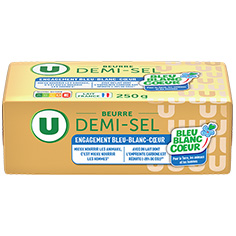 Beurre demi-sel 82%MG Bleu Blanc Coeur,
