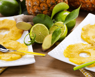 Carpaccio d’ananas vanille gingembre