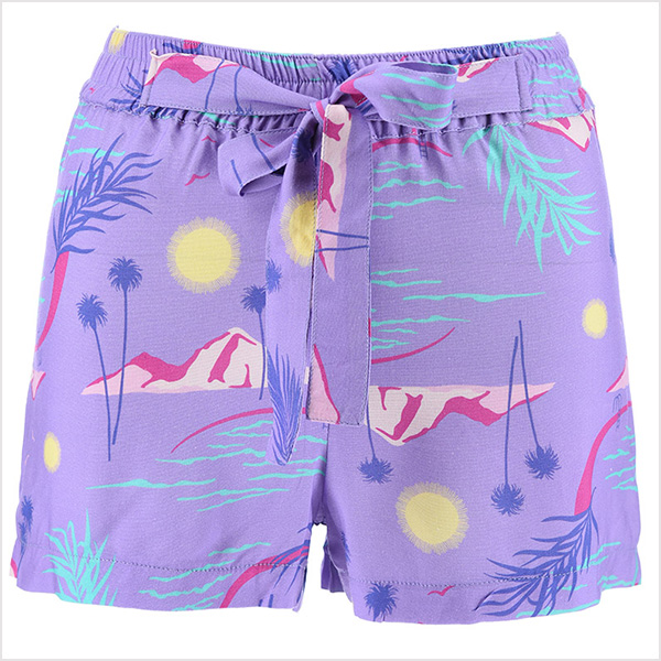 Short femme en toile imprimée