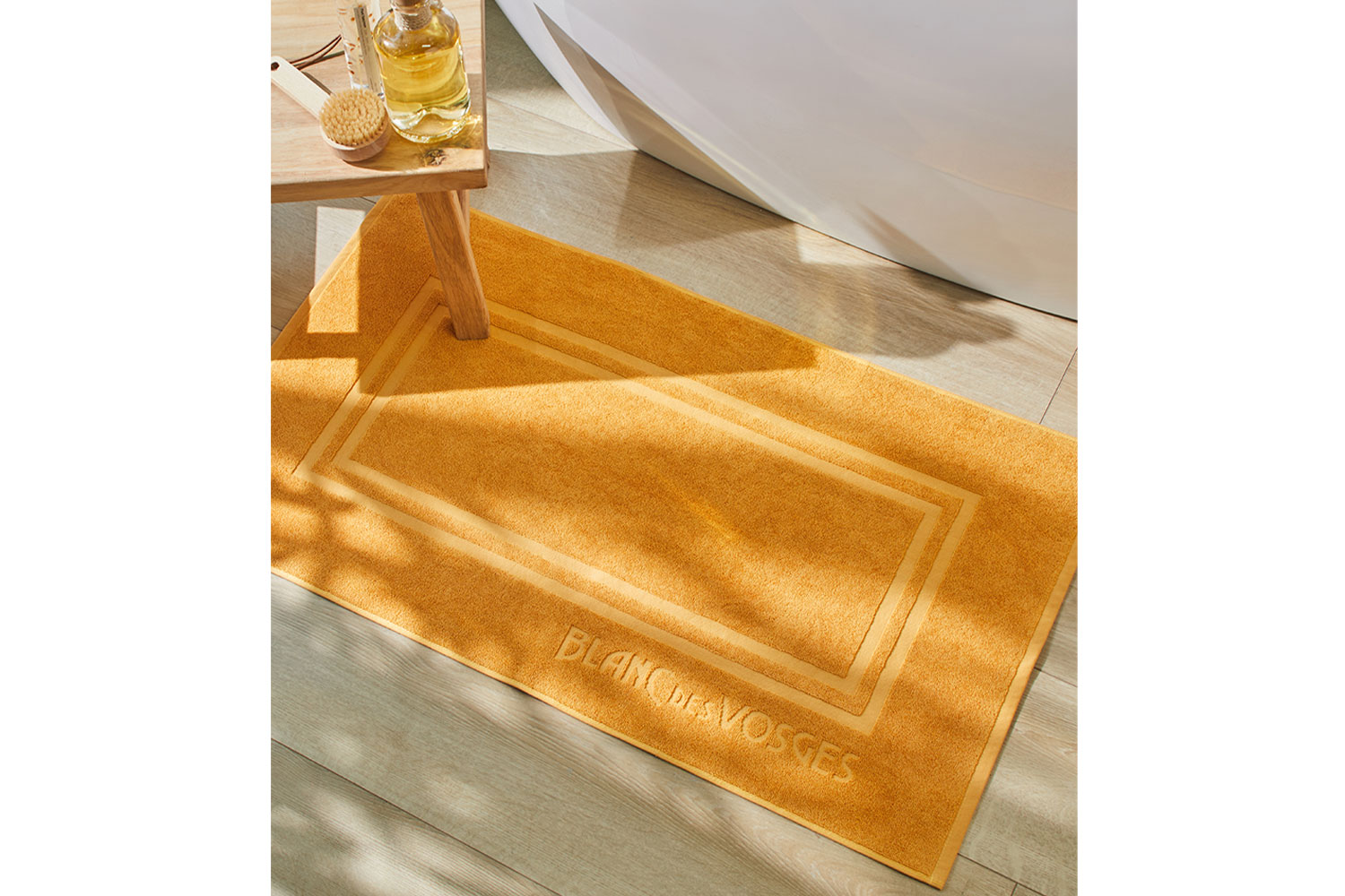Tapis de bain 50 x 90 cm Safran • Sienne • Sauge • Marine 100% coton
