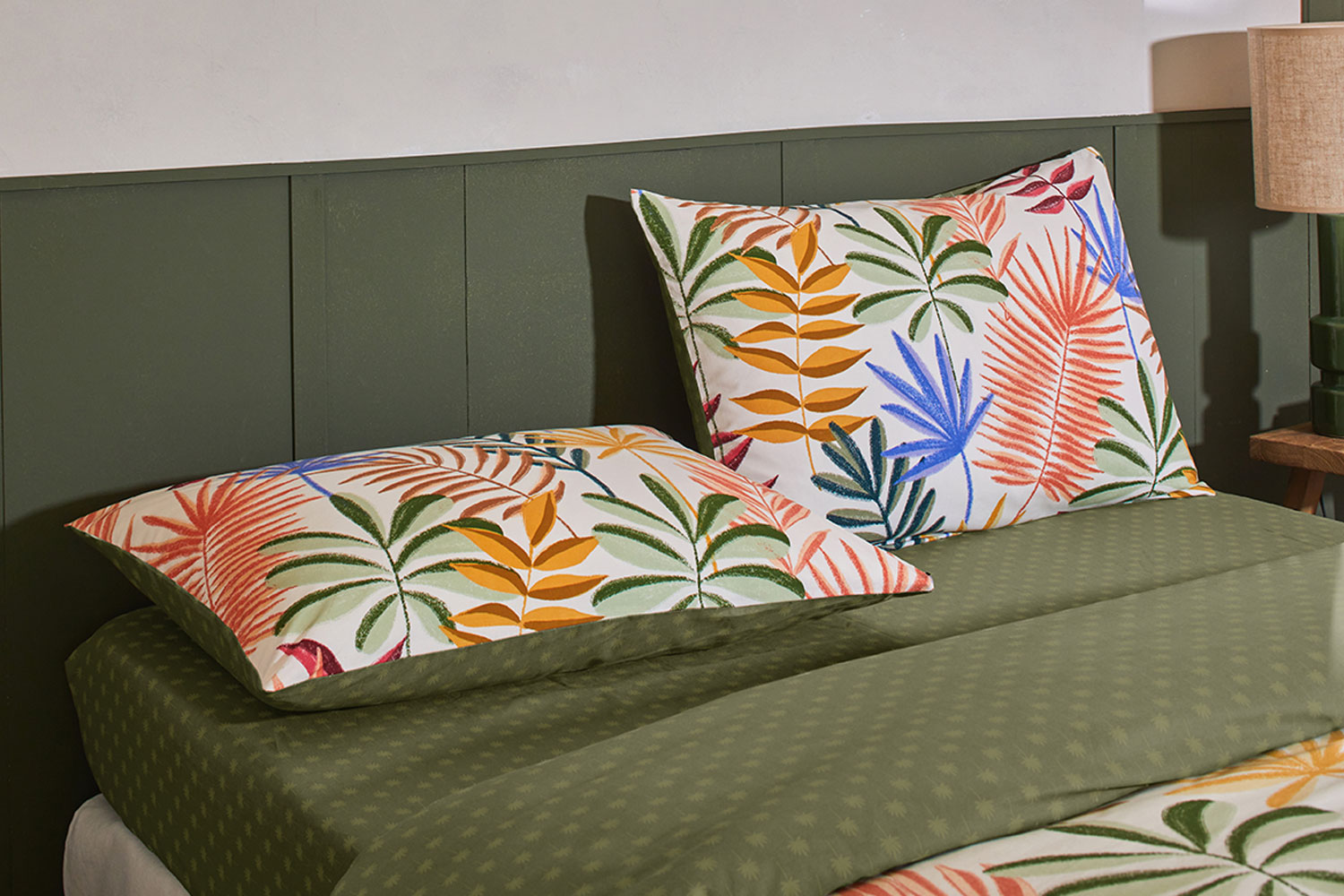 Lot de 2 taies d’oreiller Tropicales 50x70cm 100% coton (percale de coton)