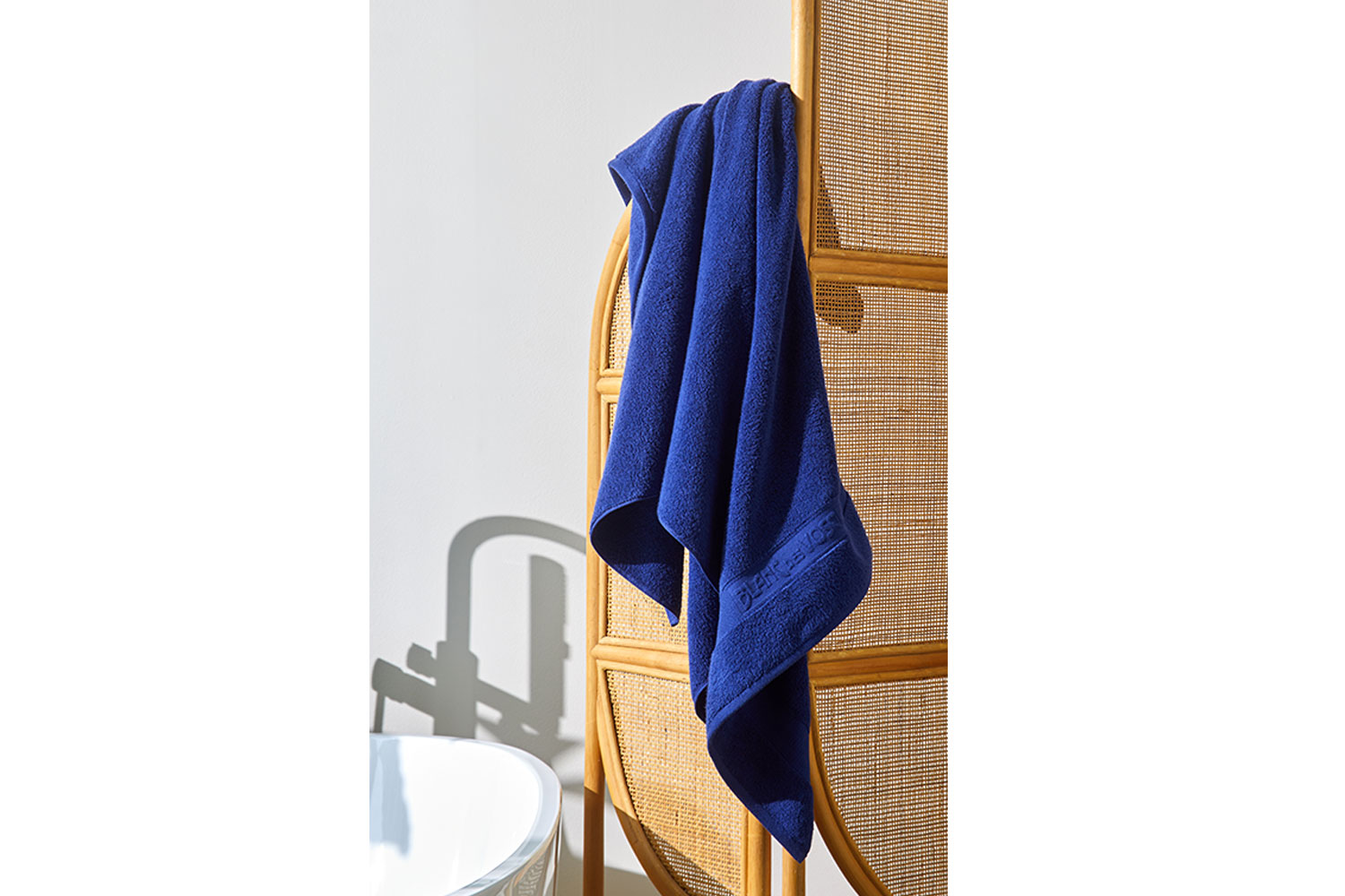 Drap de bain 100 x 150 cm Safran- Sienne- Sauge- Marine 100% coton
