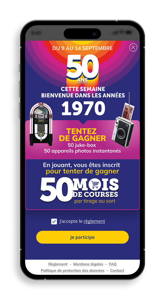 jeu des 50 ans Magasins U