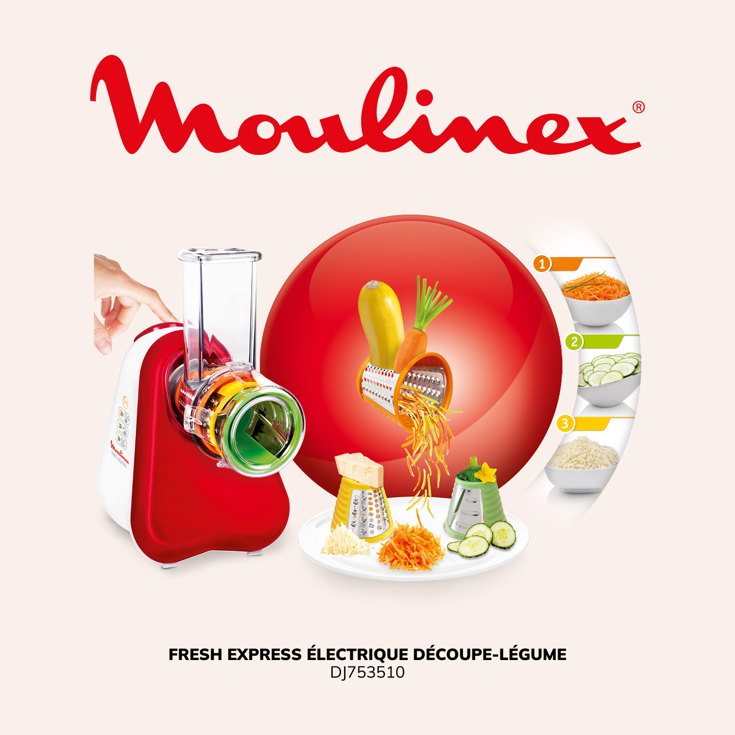 DJ753510 Fresh express électrique Découpe-légume