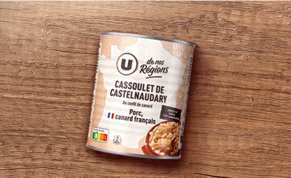 U DE NOS REGIONS Cassoulet au confit de canard - Boîte 840g