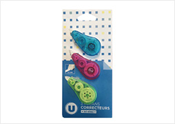Micro ruban correcteur 5m x3 coloris assortis