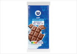 CHOCOLAT LAIT FOURRE LAIT U - Le lot de 2 tablettes (soit 200 g)
