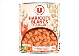 HARICOTS BLANCS A LA TOMATE U - La boîte de 800 g