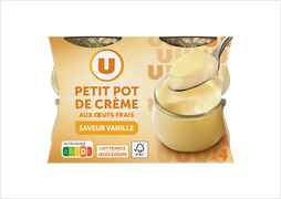 PETITS POTS DE CREME SAVEUR VANILLE U  Le pack de 4 pots (soit 400 g)