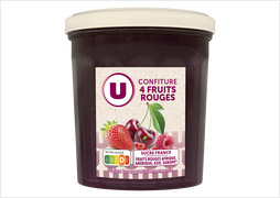 Confiture 4 fruits rouges, le bocal de 370g