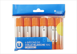 Baton de colle blanc 10 grammes x6